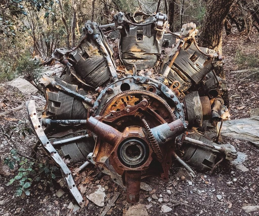 Motor del avión estrellado de Requesens